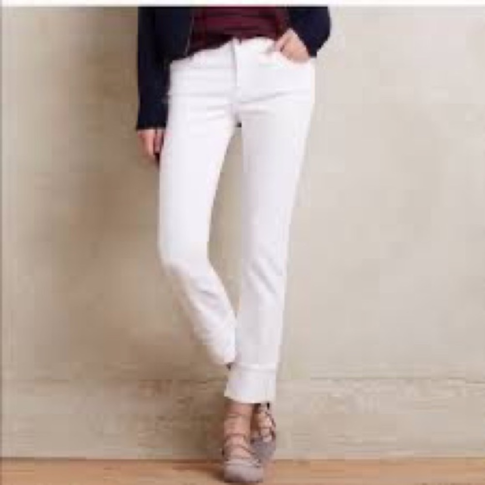 AG Adriano Goldschmeid White Stevie Roll Up Slim Straight Jeans. NWOT New sz 28